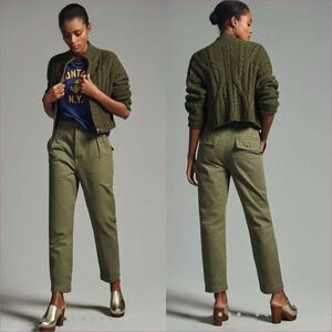 THE FAVORITE DAUGHTER PHOENIX COTTON CARGO PANTS IN GREEN IN SIZE 26